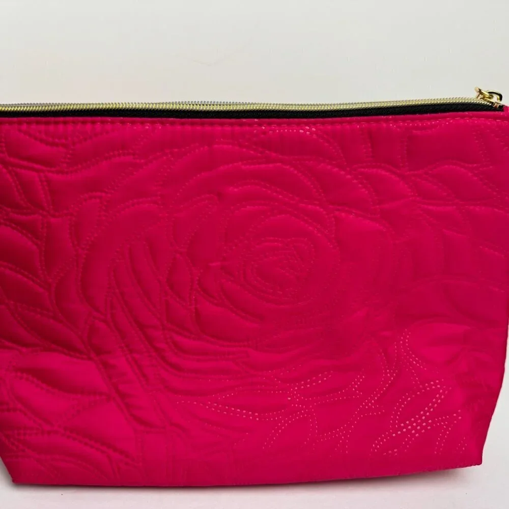 NEW Pink Quilted Cosmetic Bag Travel Vacation